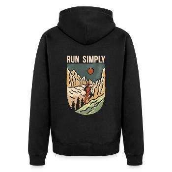 Trail Running Run Simply Ultra Running Trail Race - Veste à capuche bio Premium Unisexe - noir - Dos - Nico (187cm)