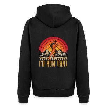 Trail Running I'd Run That Trail Athletes Trekking - Unisex Premium Organic Zip Hoodie - black - Back - Nico (187cm)