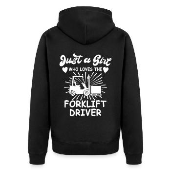 Forklift Forklift Forklift Driver - Unisex Premium Organic Zip Hoodie - black - Back - Nico (187cm)