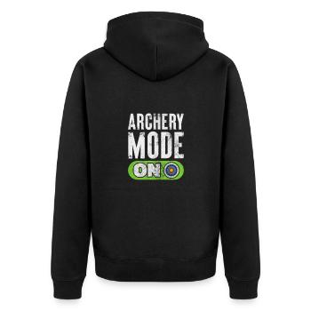 Archery Archer Archer Arrow Gift - Unisex Premium Organic Zip Hoodie - black - Back - Nico (187cm)