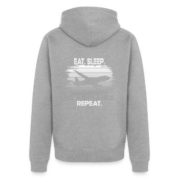 Mechanic Fix Airplanes - Unisex Premium Organic Zip Hoodie - heather grey - Back - Nico (187cm)