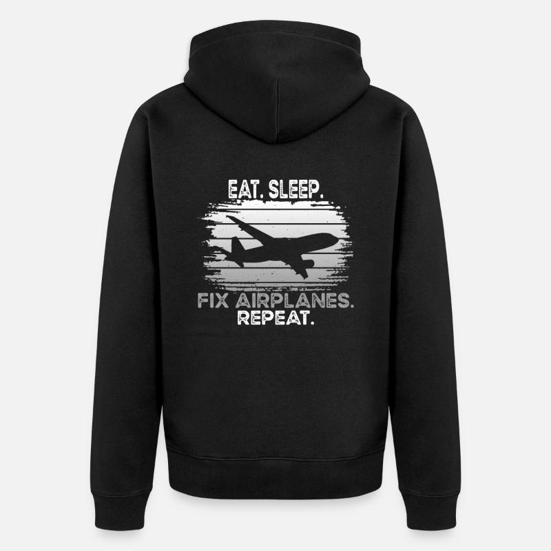 Mechanic Fix Airplanes - Veste à capuche bio Premium Unisexe - noir