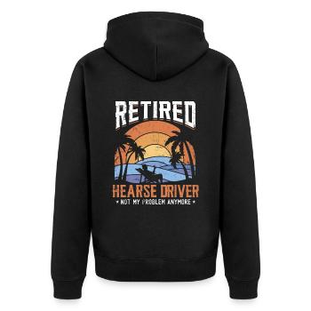 Im Ruhestand Leichenwagenfahrer - Unisex Premium Bio Zip Hoodie - Schwarz - Hinten - Nico (187cm)