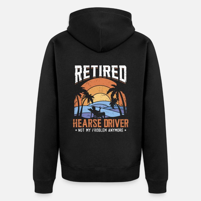 Im Ruhestand Leichenwagenfahrer - Unisex Premium Bio Zip Hoodie - Schwarz