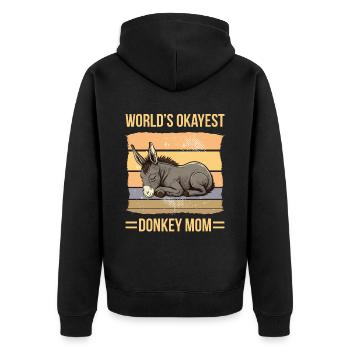 World Okayest Donkey Mom - Veste à capuche bio Premium Unisexe - noir - Dos - Nico (187cm)