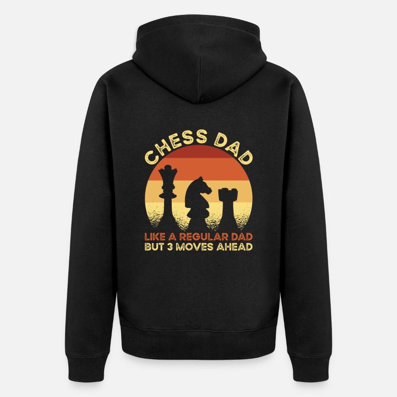Chess Dad Joueur d’échecs - Veste à capuche bio Premium Unisexe - noir