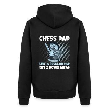 Chess Dad Joueur d’échecs - Veste à capuche bio Premium Unisexe - noir - Dos - Nico (187cm)