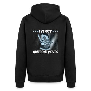 Schach Choose Your Weapon - Unisex Premium Bio Zip Hoodie - Schwarz - Hinten - Nico (187cm)