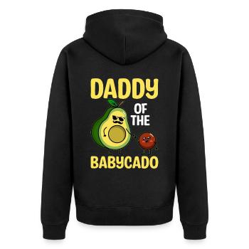 Guacamole Grafik Kleidung Avocado Liebhaber - Unisex Premium Bio Zip Hoodie - Schwarz - Hinten - Nico (187cm)