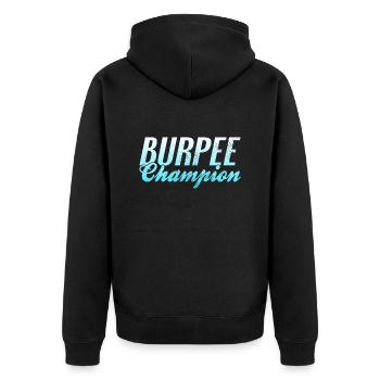 Burpee Champion - Unisex Premium Organic Zip Hoodie - black - Back - Nico (187cm)