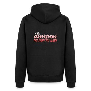 Burpees no pain no gain - Unisex Premium Bio Zip Hoodie - Schwarz - Hinten - Nico (187cm)