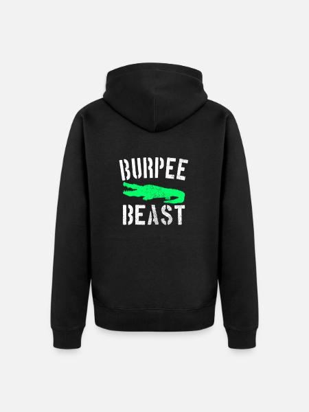 Burpee Beast - Unisex Premium Organic Zip Hoodie - black