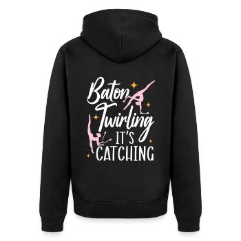 Baton Twirling It's Captivating Baton Twirling - Unisex Premium Organic Zip Hoodie - black - Back - Nico (187cm)