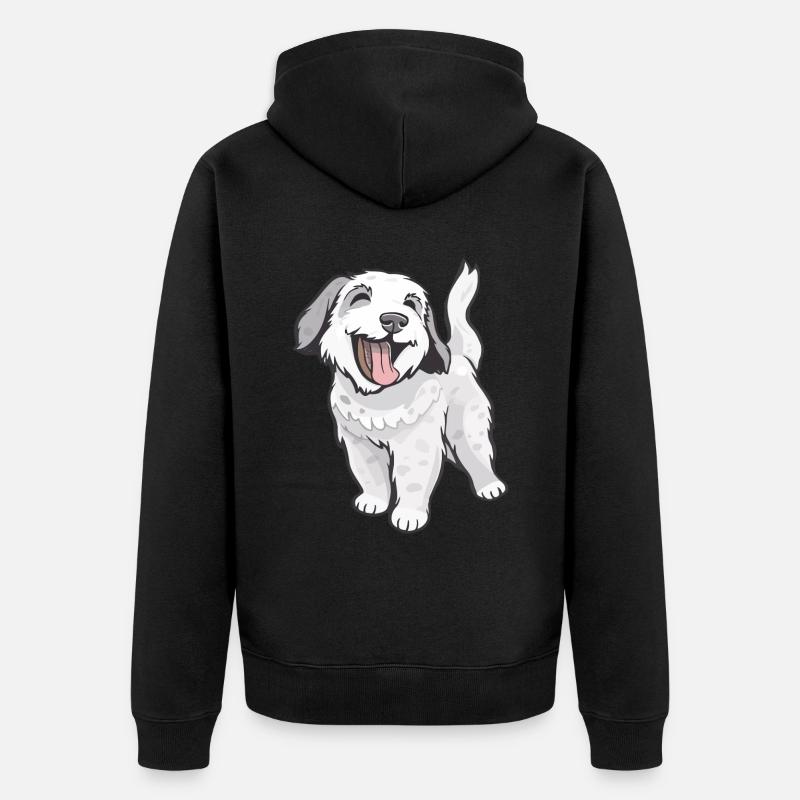 Chien mignon et joyeux - Veste à capuche bio Premium Unisexe - noir