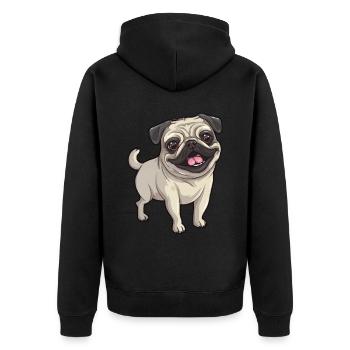 Petit chien mignon boxer chien - Veste à capuche bio Premium Unisexe - noir - Dos - Nico (187cm)