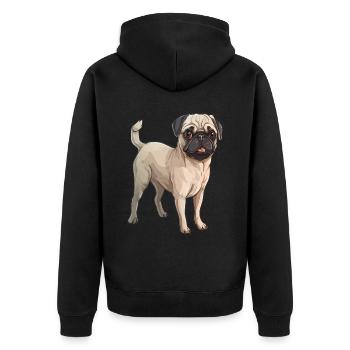 Boxer Niedlicher Hund - Unisex Premium Bio Zip Hoodie - Schwarz - Hinten - Nico (187cm)