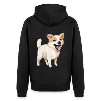 Kleines Hündchen - Unisex Premium Bio Zip Hoodie - Schwarz - Hinten - Nico (187cm)