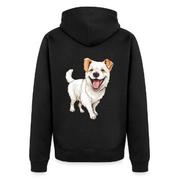 Rire chien mignon - Veste à capuche bio Premium Unisexe - noir - Dos - Nico (187cm)