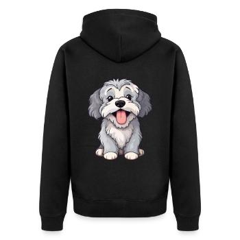 Petit chien câlin - Veste à capuche bio Premium Unisexe - noir - Dos - Nico (187cm)