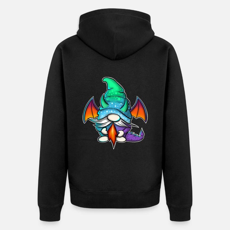 Le Dragon de Gnome Gnome - Veste à capuche bio Premium Unisexe - noir