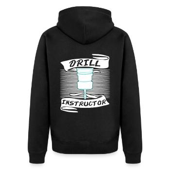 Chipper drill drill - Unisex Premium Organic Zip Hoodie - black - Back - Nico (187cm)