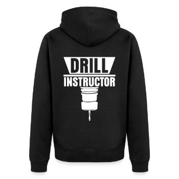 Chipper Drill Milling Cutter - Unisex Premium Organic Zip Hoodie - black - Back - Nico (187cm)