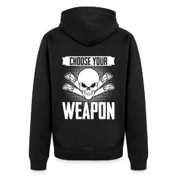 Cutting machine operator Lathe Chipper - Unisex Premium Organic Zip Hoodie - black - Back - Nico (187cm)