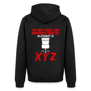 Chipper CNC cutting machine operator - Unisex Premium Organic Zip Hoodie - black - Back - Nico (187cm)