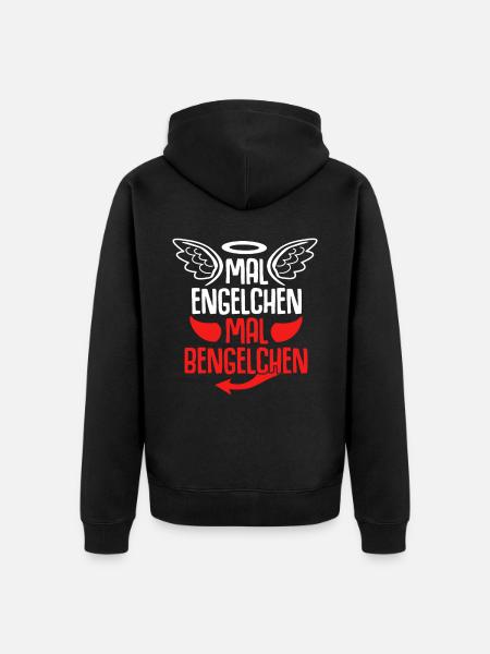 Engel Heiligenschein Bengelchen Bengel - Unisex Premium Bio Zip Hoodie - Schwarz
