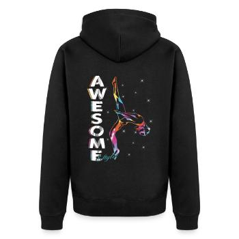 Toller Stil - Frauen Gymnastic Dance - Unisex Premium Bio Zip Hoodie - Schwarz - Hinten - Nico (187cm)