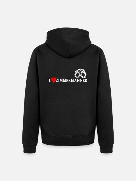 Zimmermann Liebe Zimmermänner - Unisex Premium Bio Zip Hoodie - Schwarz