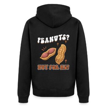 Peanuts - Nut For Me - Peanut Allergic - Unisex Premium Organic Zip Hoodie - black - Back - Nico (187cm)