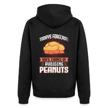 100% Chance Of Avoiding Peanuts - Peanut Allergic - Unisex Premium Organic Zip Hoodie - black - Back - Nico (187cm)