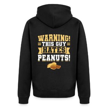 This Guy Hates Peanuts - Peanut Allergic - Unisex Premium Organic Zip Hoodie - black - Back - Nico (187cm)