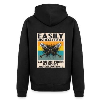 Chinese Boat Race for Dragon Boat Trainers - Unisex Premium Organic Zip Hoodie - black - Back - Nico (187cm)