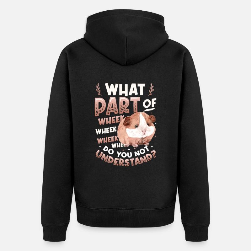 Wheek Wheek Wheek, cobaye - Veste à capuche bio Premium Unisexe - noir
