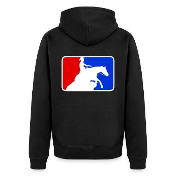 Reining Riding Rider Western Riding - Unisex Premium Organic Zip Hoodie - black - Back - Nico (187cm)