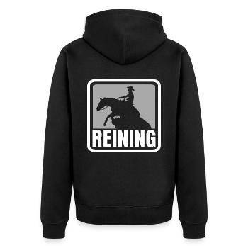 Reining Riding Dressage Western Riding - Unisex Premium Organic Zip Hoodie - black - Back - Nico (187cm)