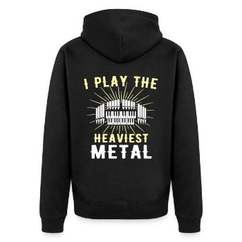 Kirchenorganist Organist Orgelspieler - Unisex Premium Bio Zip Hoodie - Schwarz - Hinten - Nico (187cm)