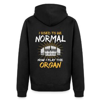 Kirchenorganist Organist Orgelspieler - Unisex Premium Bio Zip Hoodie - Schwarz - Hinten - Nico (187cm)