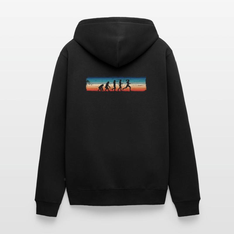 Retro Running Evolution – Funnier Unisex Premium Organic Zip Hoodie