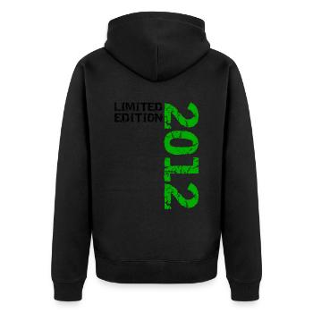 2012 Édition Limitée Anniversaire Cadeau Femme Mari - Veste à capuche bio Premium Unisexe - noir - Dos - Nico (187cm)
