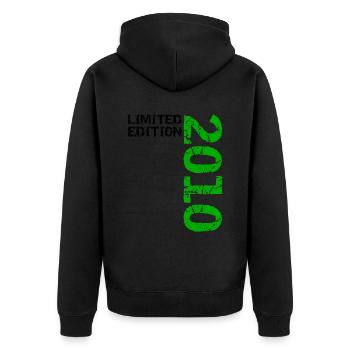 2010 Édition Limitée Anniversaire Cadeau Femme Mari - Veste à capuche bio Premium Unisexe - noir - Dos - Nico (187cm)