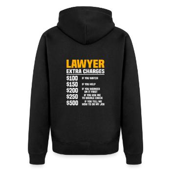 Lawyer Saying Funny Law Student Lawyer - Unisex Premium Organic Zip Hoodie - black - Back - Nico (187cm)