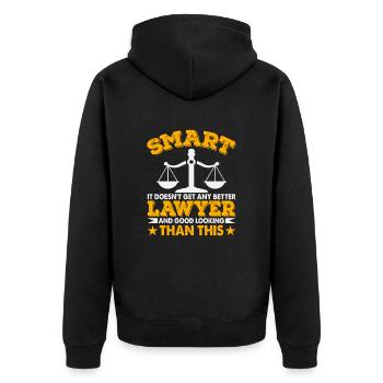 Lawyer Saying Funny Law Student Lawyer - Unisex Premium Organic Zip Hoodie - black - Back - Nico (187cm)