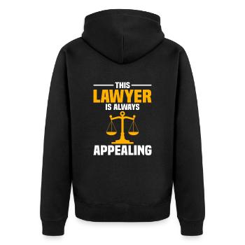 Lawyer Saying Funny Law Student Lawyer - Unisex Premium Organic Zip Hoodie - black - Back - Nico (187cm)