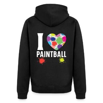 Paintball Paint Gun Paintball Player Paintballer - Unisex Premium Organic Zip Hoodie - black - Back - Nico (187cm)