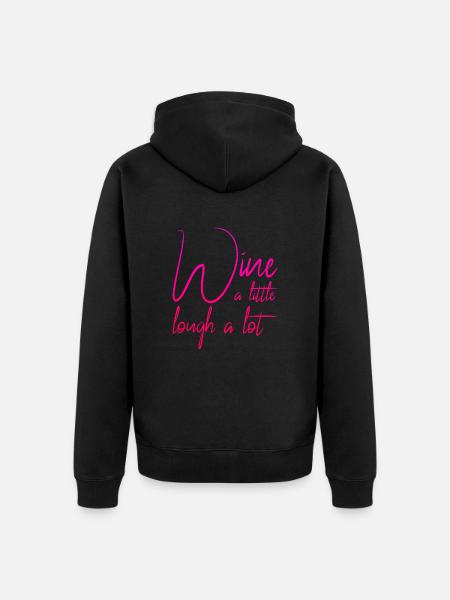 funny wine saying - Unisex Premium Organic Zip Hoodie - black