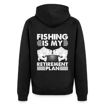 Fishing is my retirement plan - - Unisex Premium Organic Zip Hoodie - black - Back - Nico (187cm)