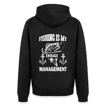 Fishing is my anger management - - Unisex Premium Organic Zip Hoodie - black - Back - Nico (187cm)